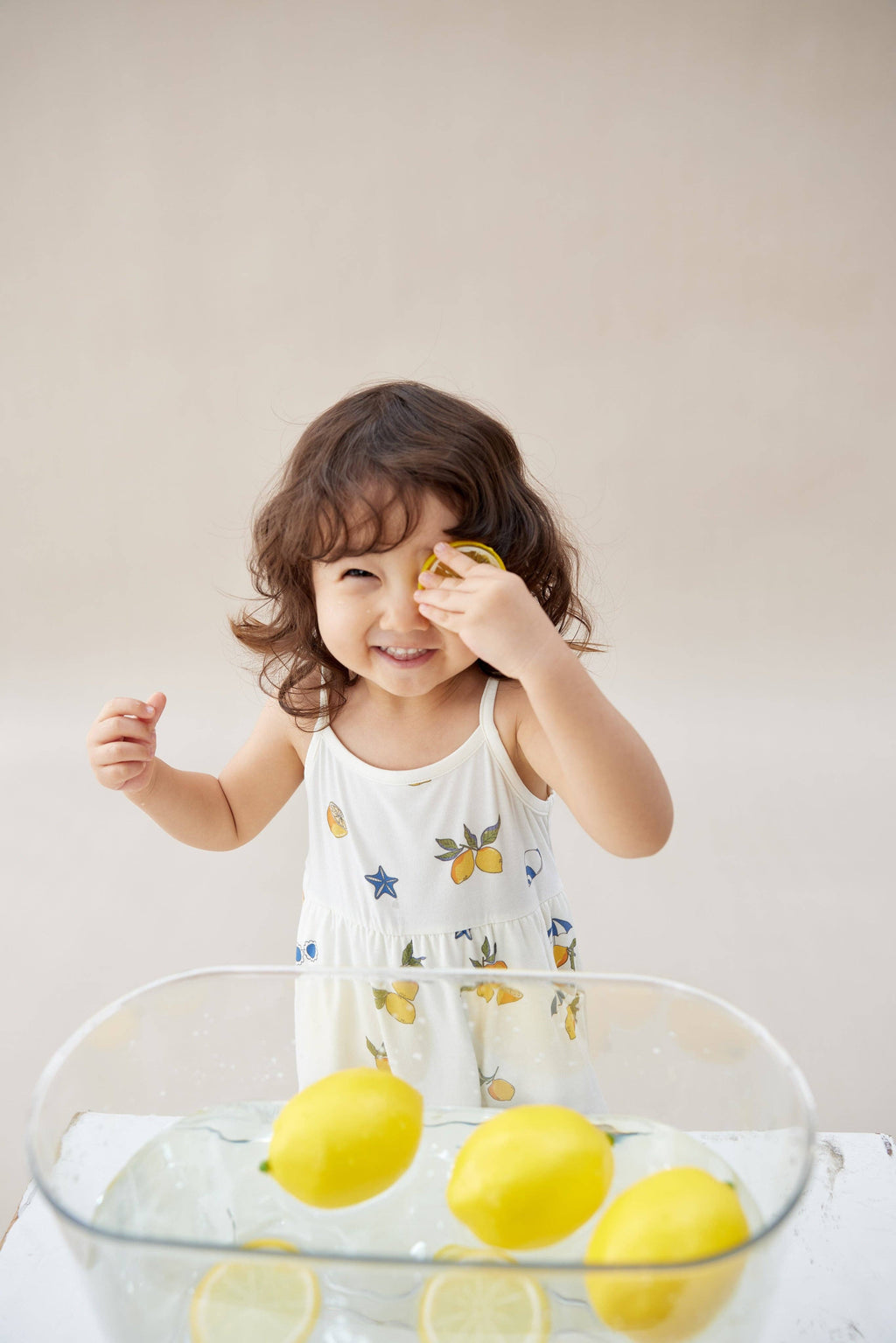 Girl Ruffle Tank Dress-Lemon