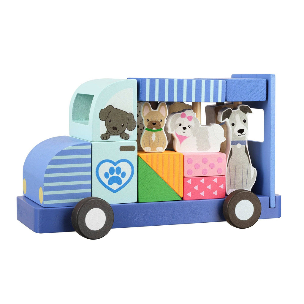 Wood Dog Groomers Van Block Puzzle