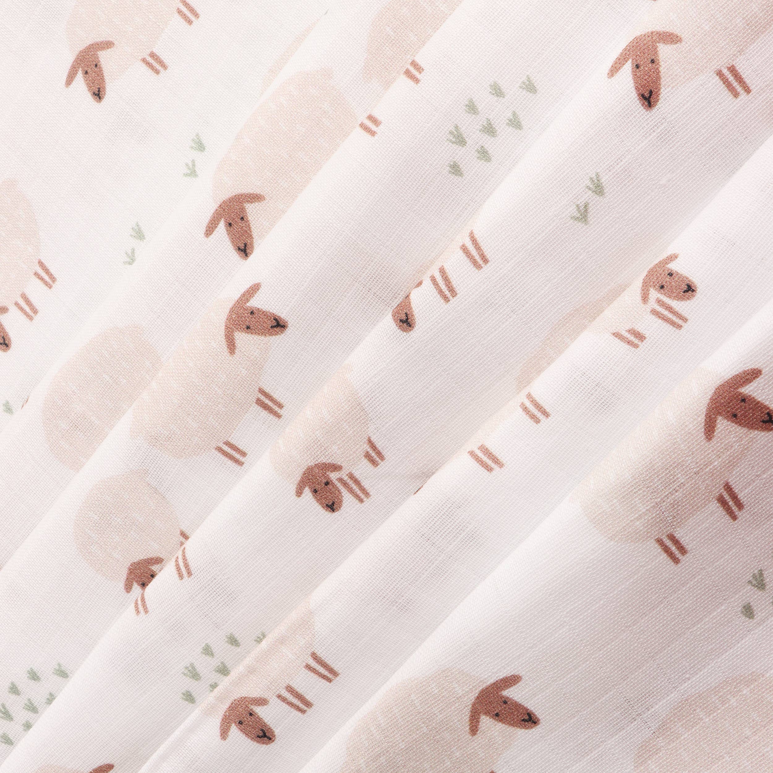 Sheep Baby Swaddle Blanket (Organic Muslin): NATURAL / ONE SIZE