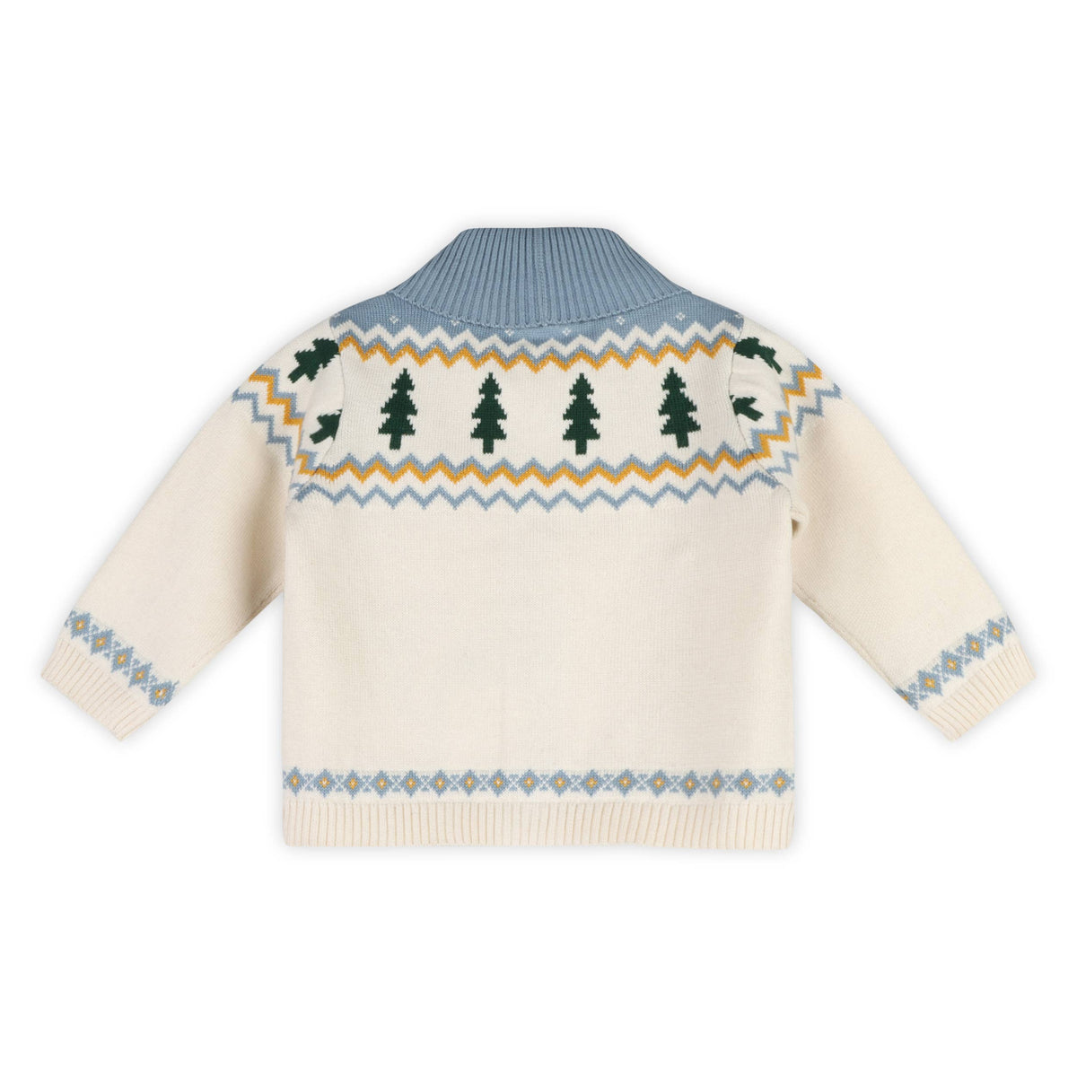 Ski Shawl Collar Baby Knit Cardigan (Organic Cotton): Natural / 18-24M