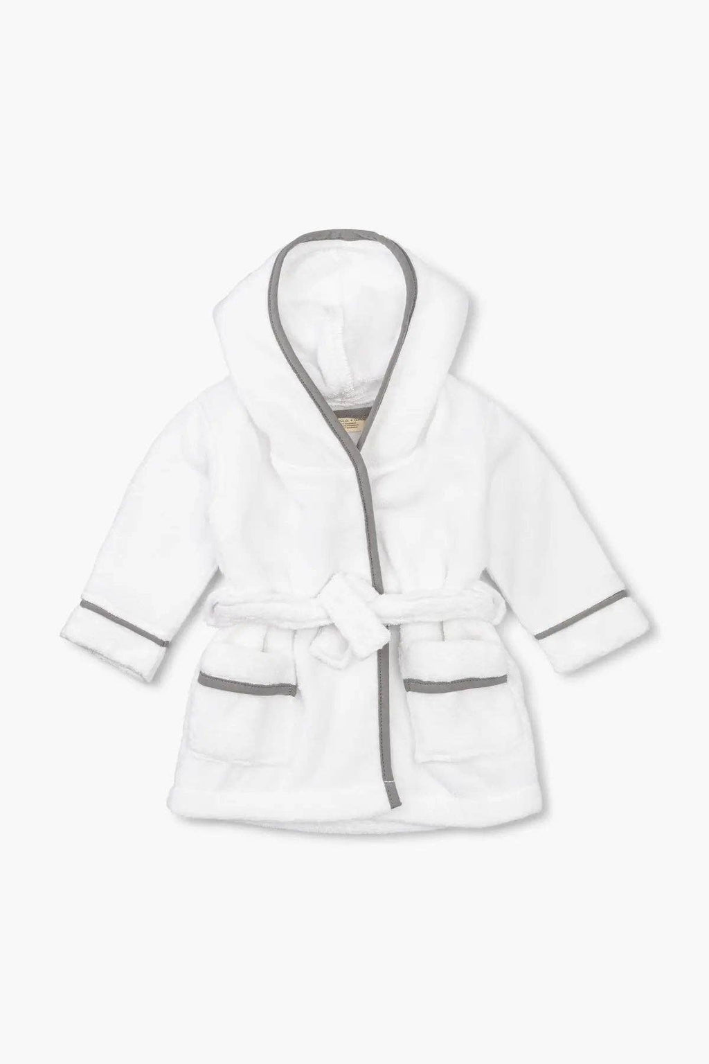 Terry Bathrobe_White + Grey: Unisex / White + Grey / 12-18m