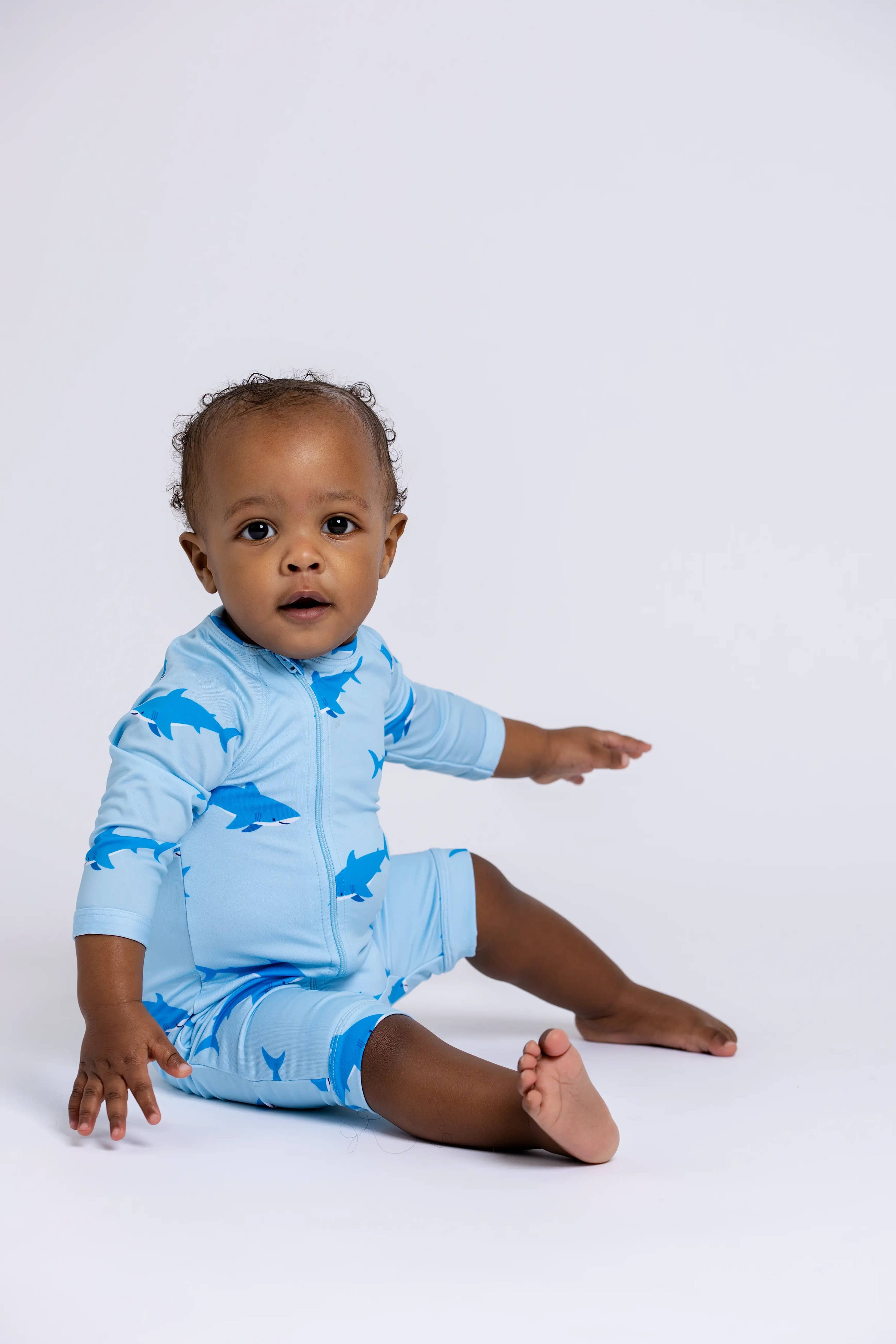 Long Rashguard One-Piece_Swimming Sharks