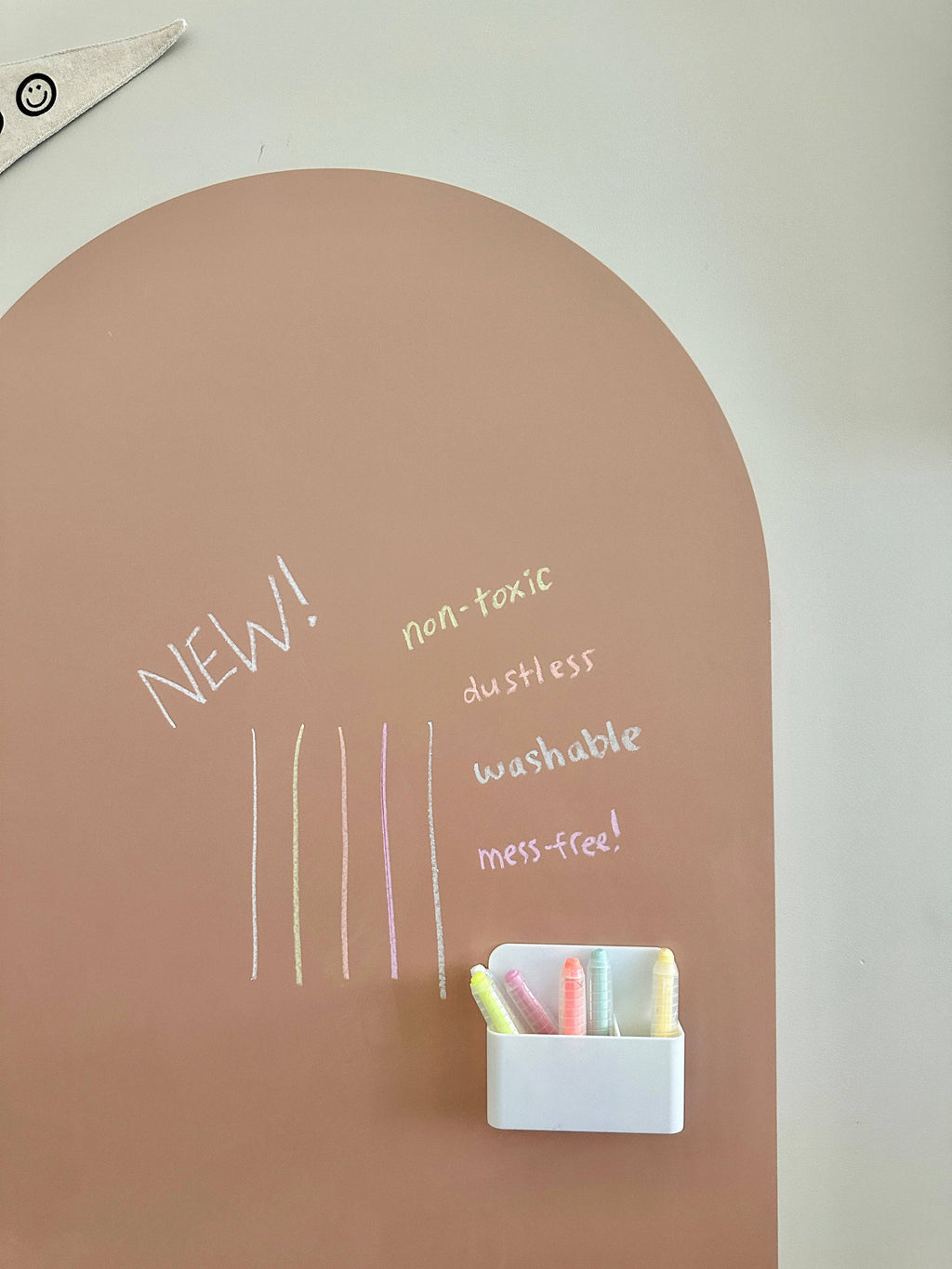 Dustless Chalk Crayons + Magnetic Holder Bundle for Magic Playwall: White