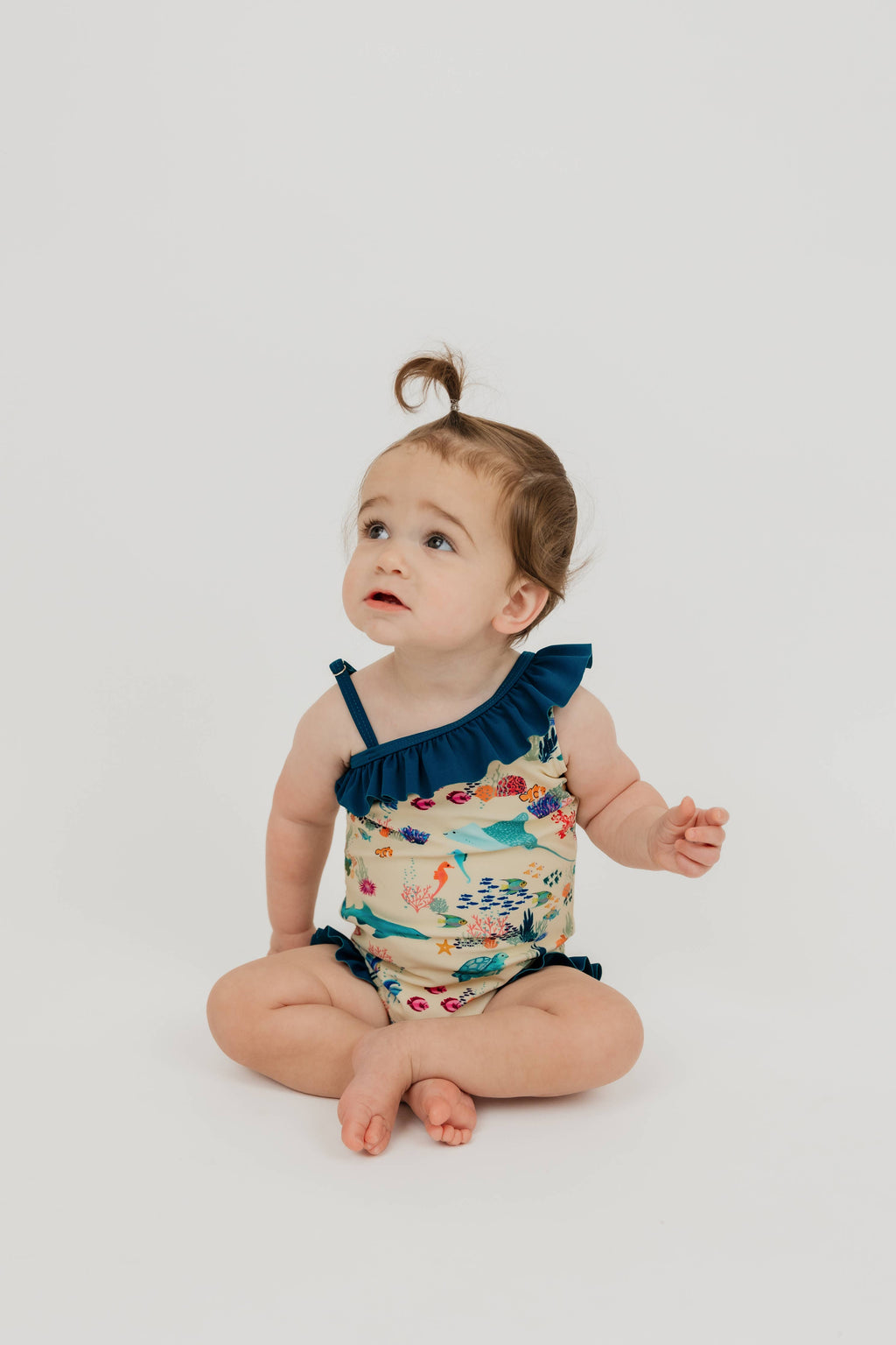 Coral Reef Ruffle One Piece Girls Swimsuit