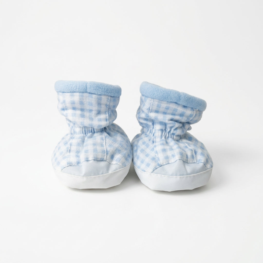 Baby Blue Check Baby Slipper