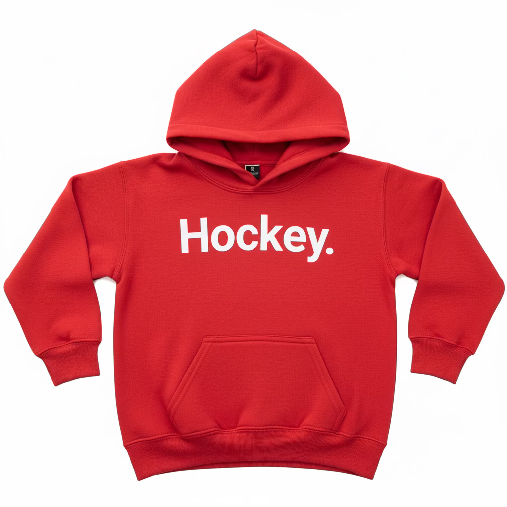 Hockey. Youth Hoodie Red