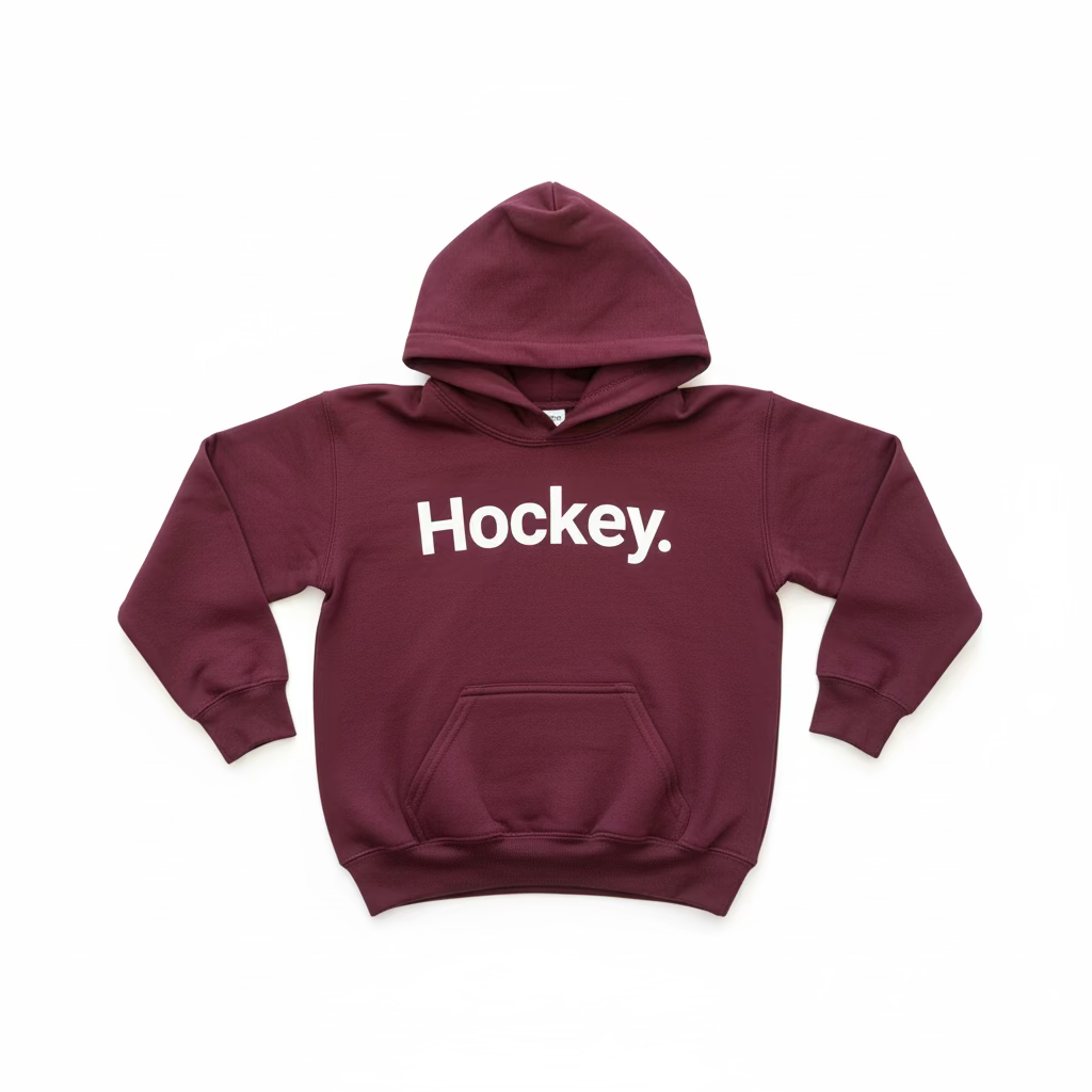 Hockey. Youth Hoodie Maroon