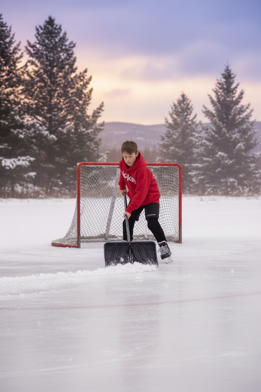 Hockey. Youth Hoodie Red