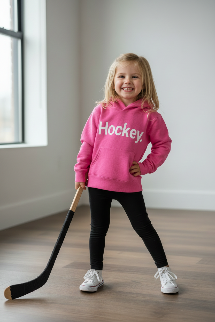 Hockey. Toddler Hoodie Raspberry