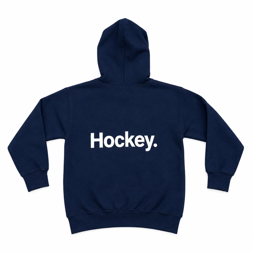 Hockey. Youth Zip Up Hoodie Navy