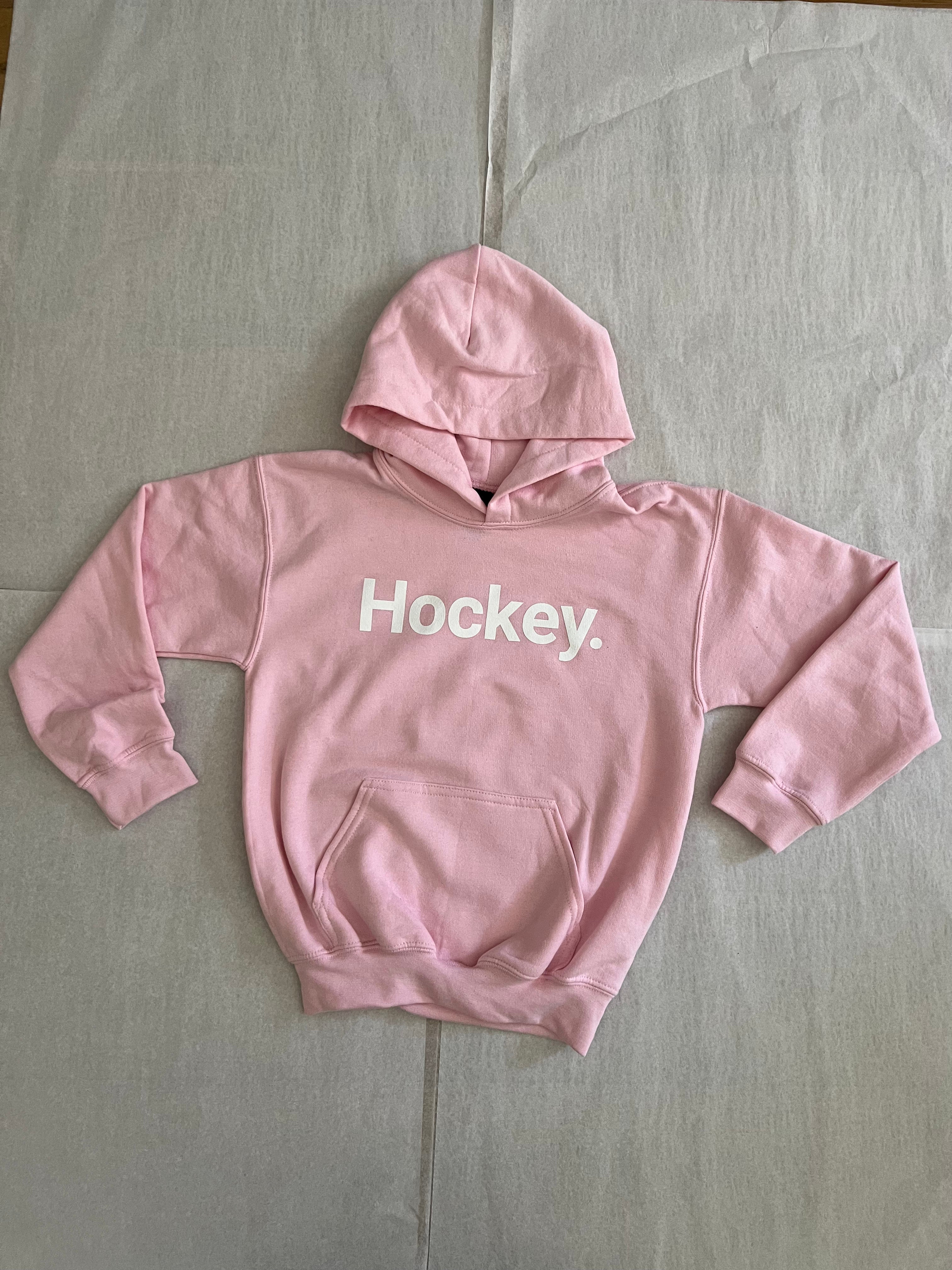 Hockey. Youth Hoodie Pink