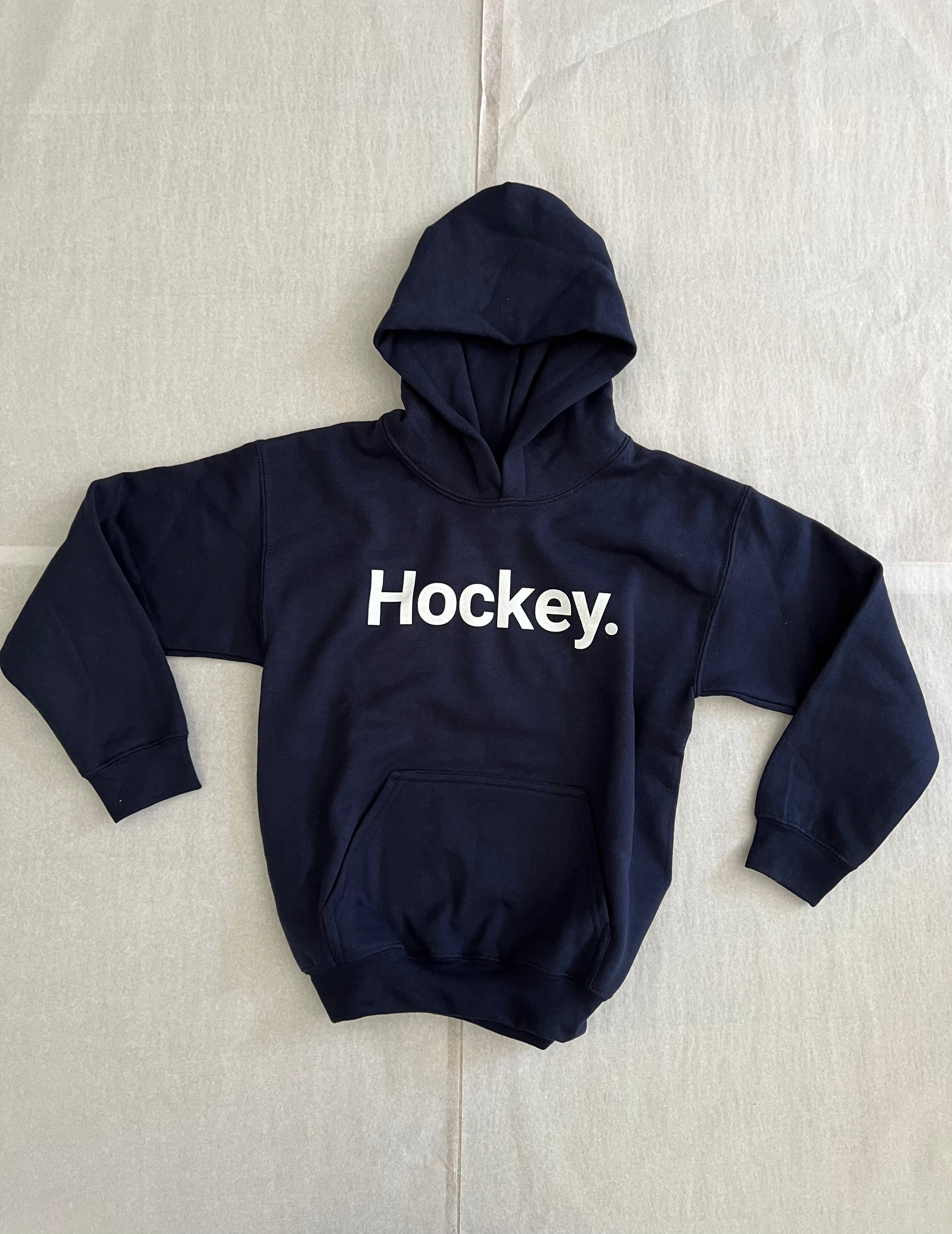 Hockey. Youth Hoodie Navy