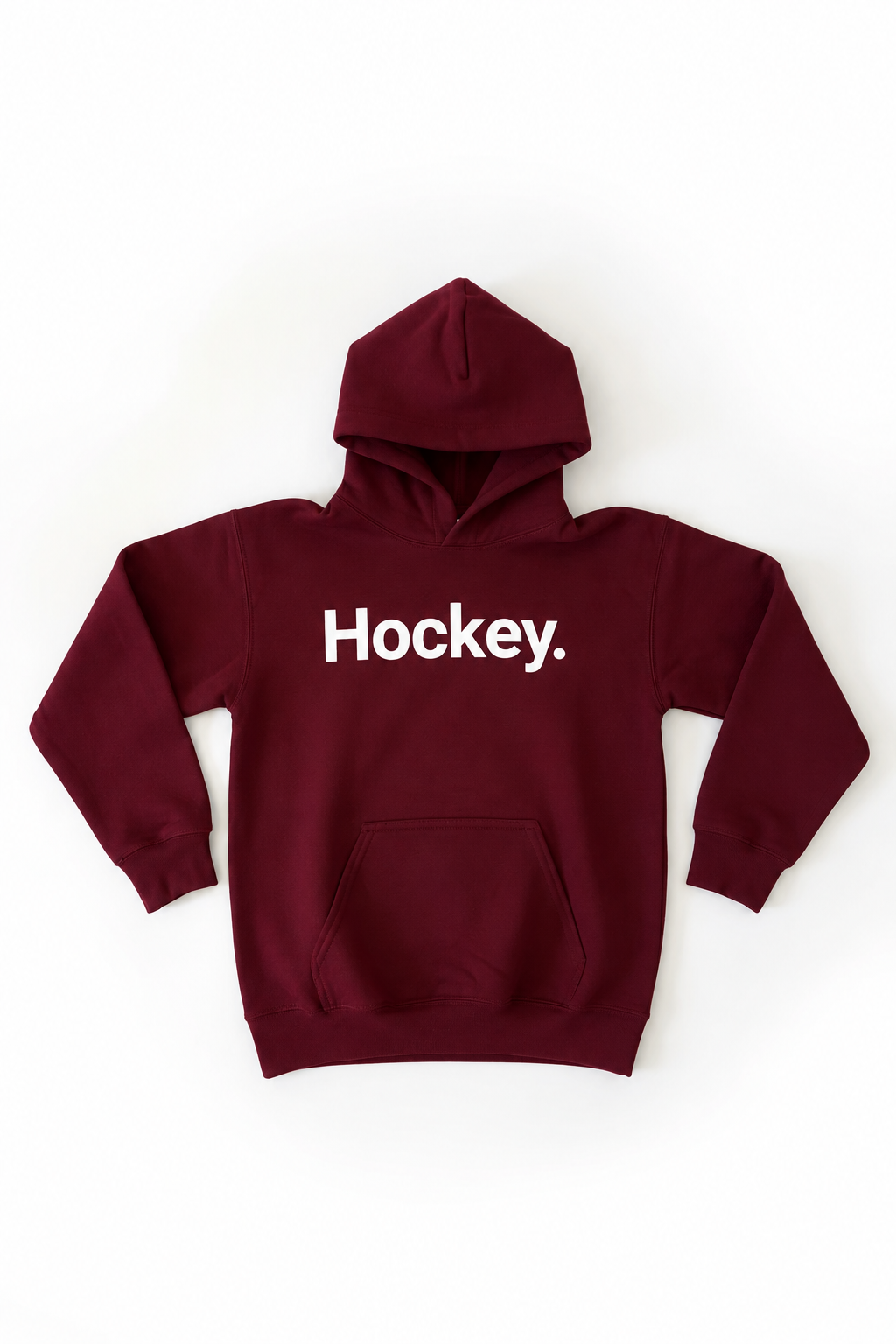 Hockey. Adult Hoodie Burgundy