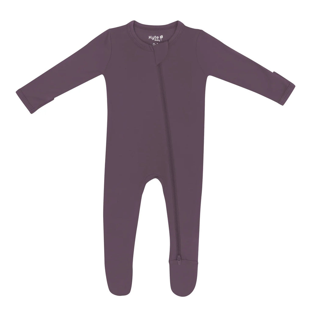 Currant Zippered Footie Pajama