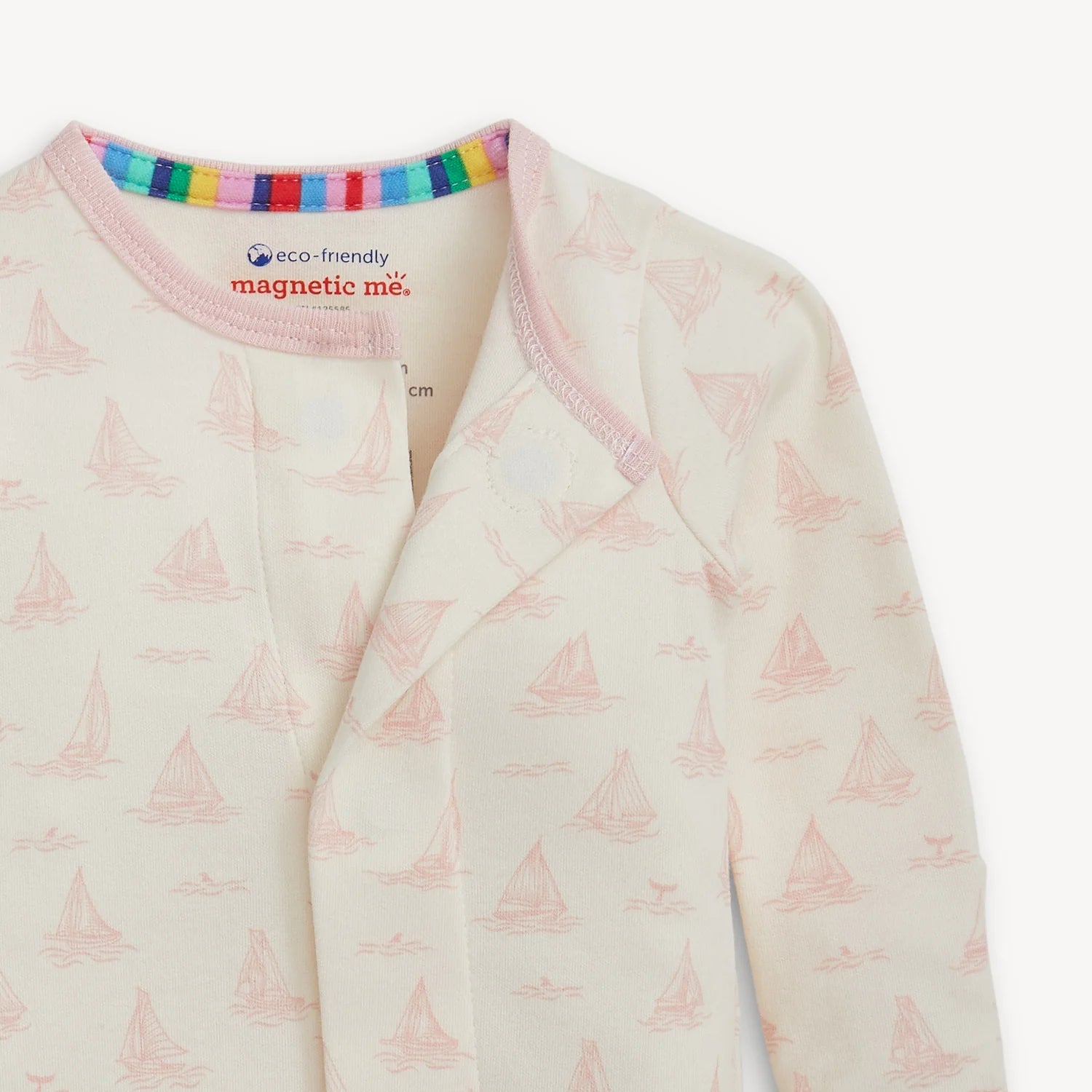 Tiny Tides Pink Organic Cotton Magnetic Me Footie