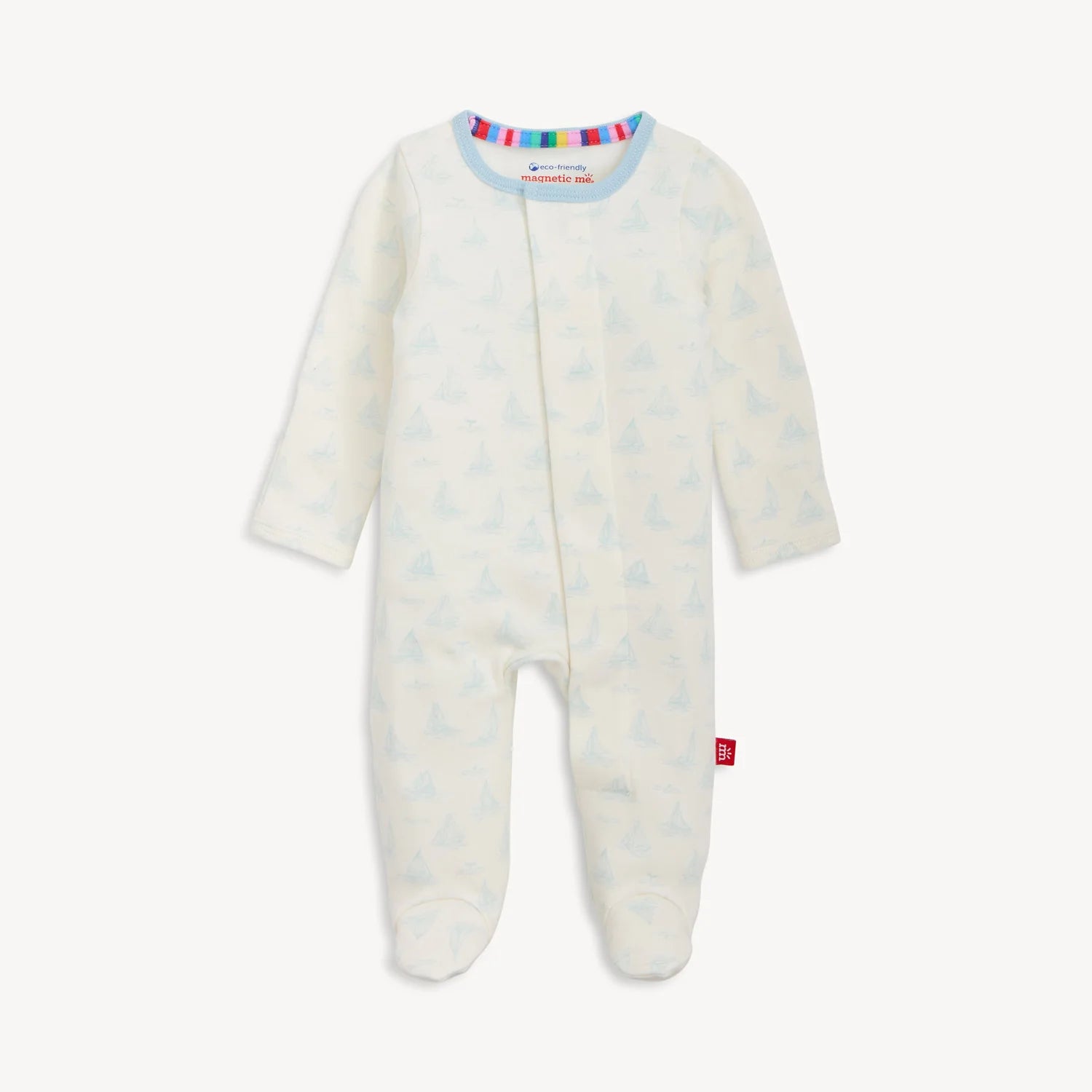 Tiny Tides Blue Organic Cotton Magnetic Me Footie
