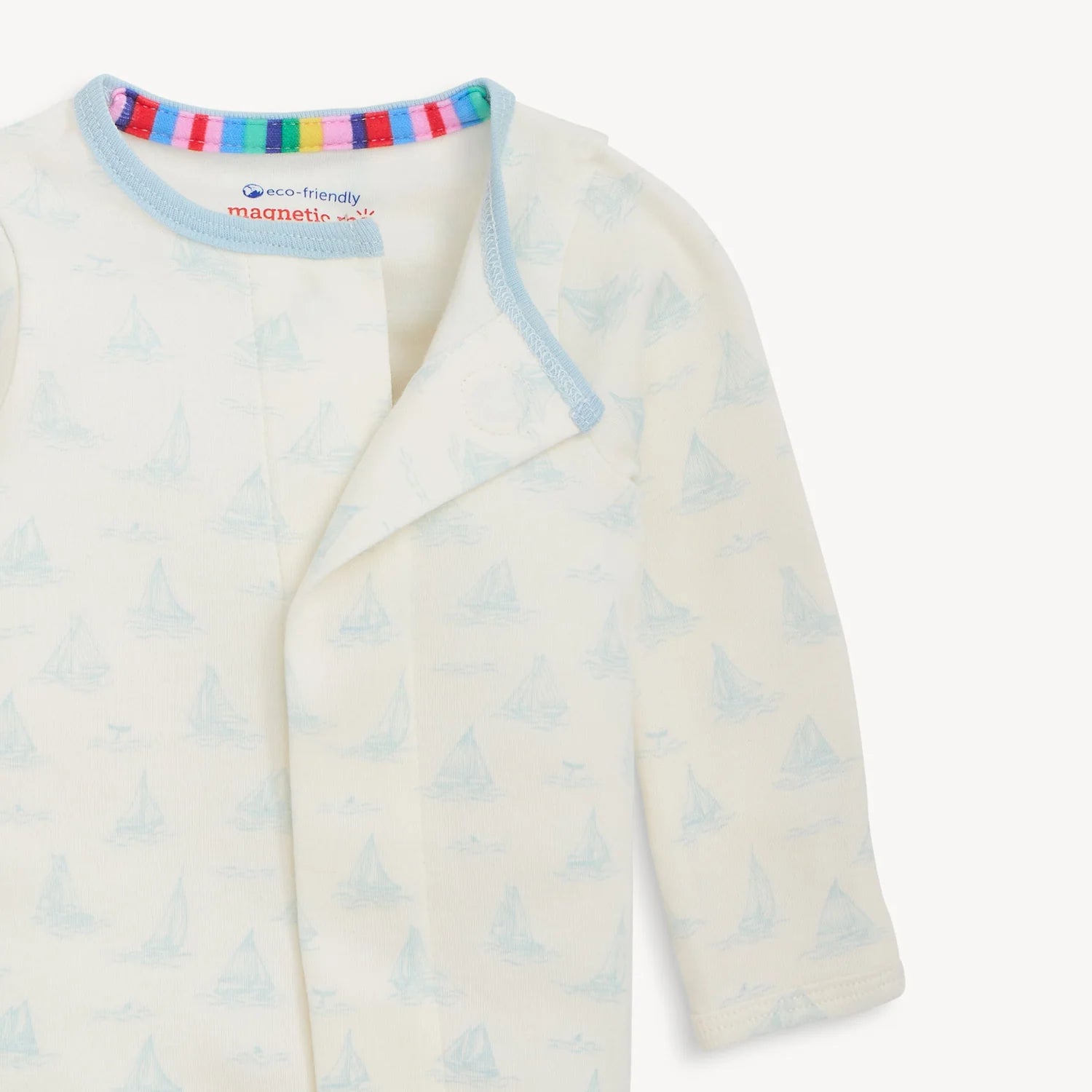 Tiny Tides Blue Organic Cotton Magnetic Me Footie