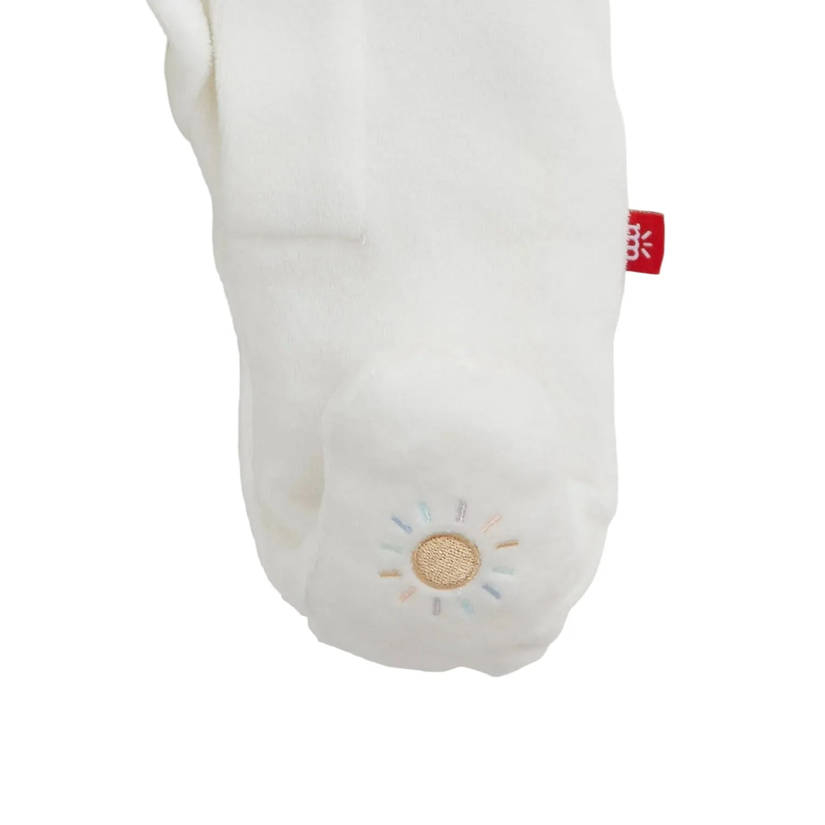 Velour Embroidered Giraffe Cream Magnetic Me Footie