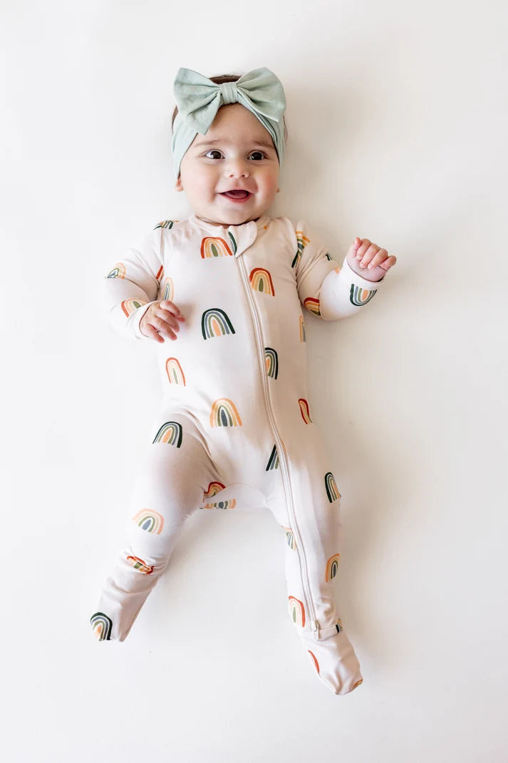 Kyte Baby Retro Rainbow Zippered Footie Pajama