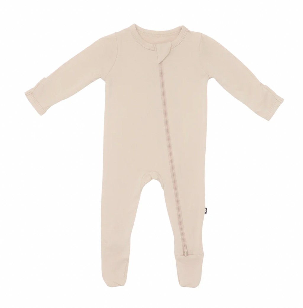 Bisque Zippered Footie Pajama