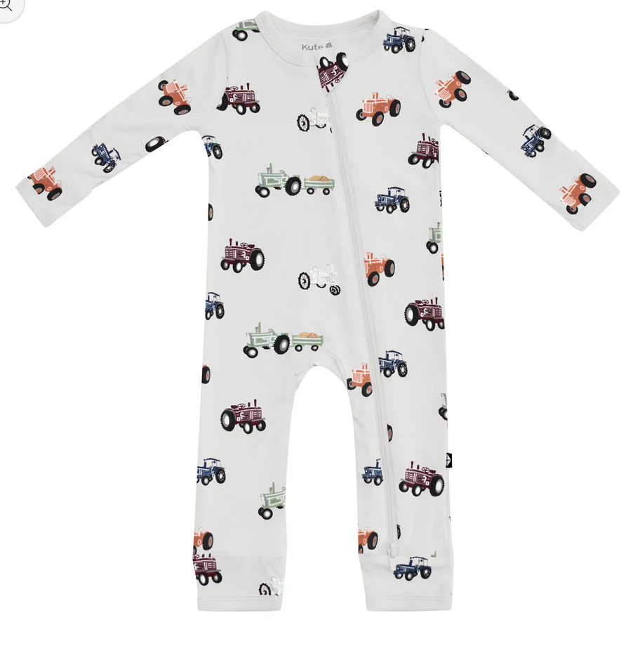 Tractor Zippered Romper Pajama