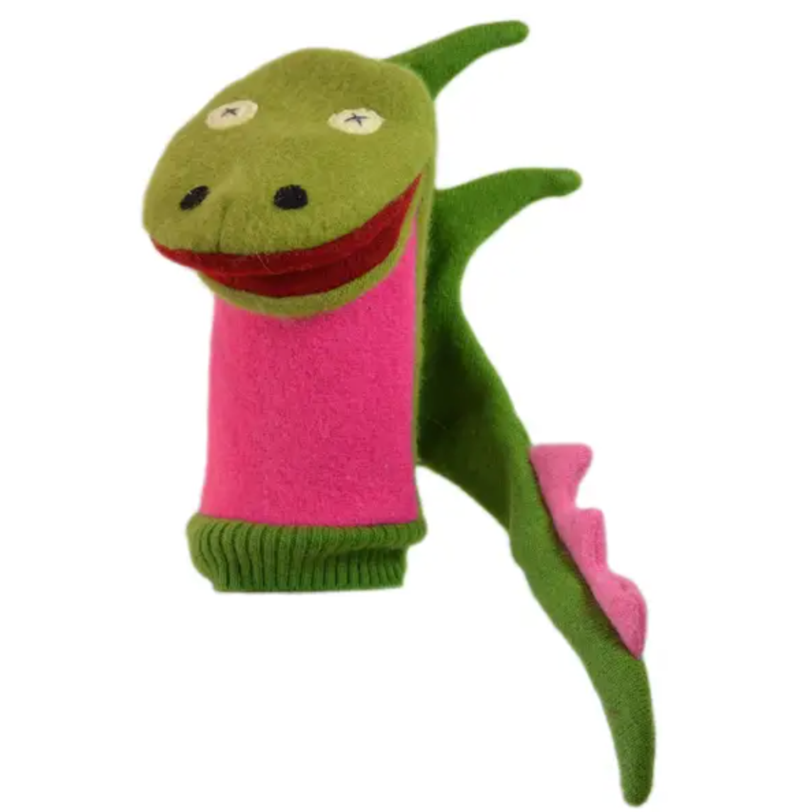 Dragon Puppet | Reclaimed Wool: 12 inch height (30.5 cm).