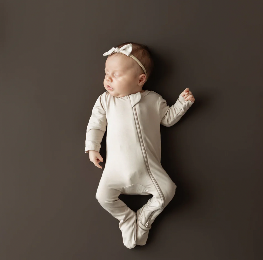 Bisque Zippered Footie Pajama