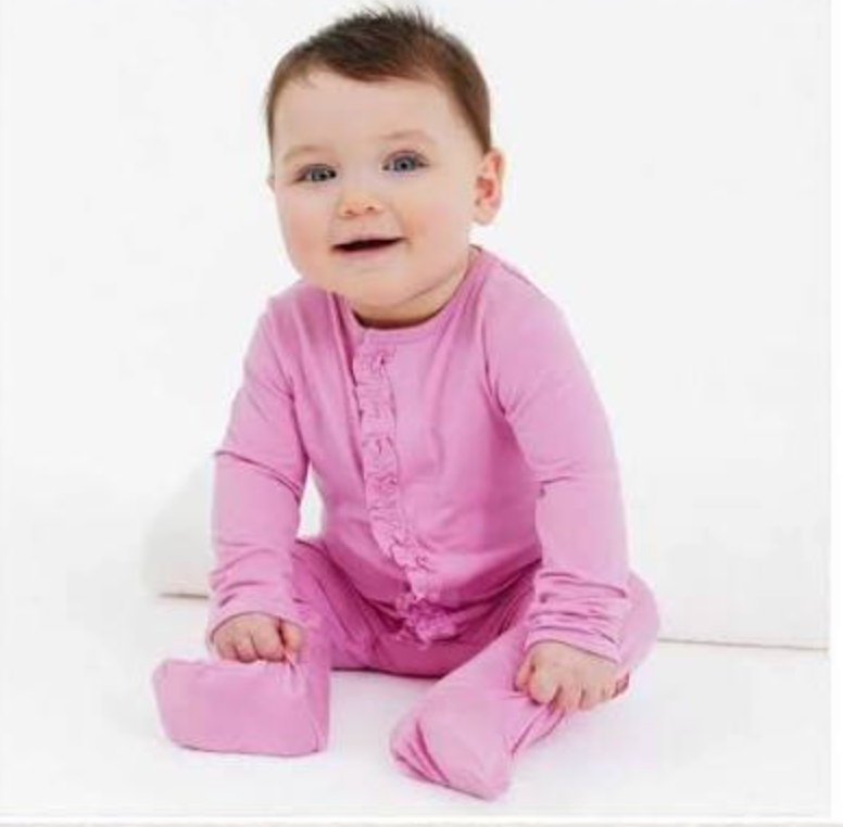 Magnetic Me Mauve Ruffle Modal Footie
