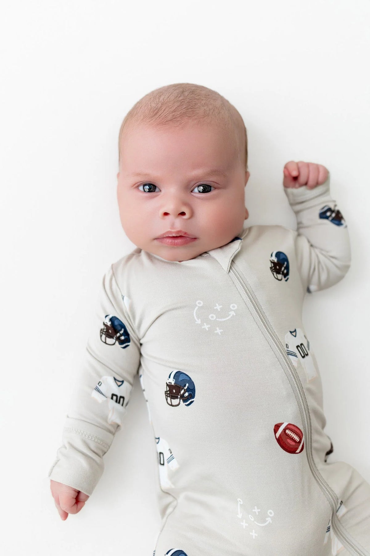Kyte Baby Vintage Football Zippered Footie