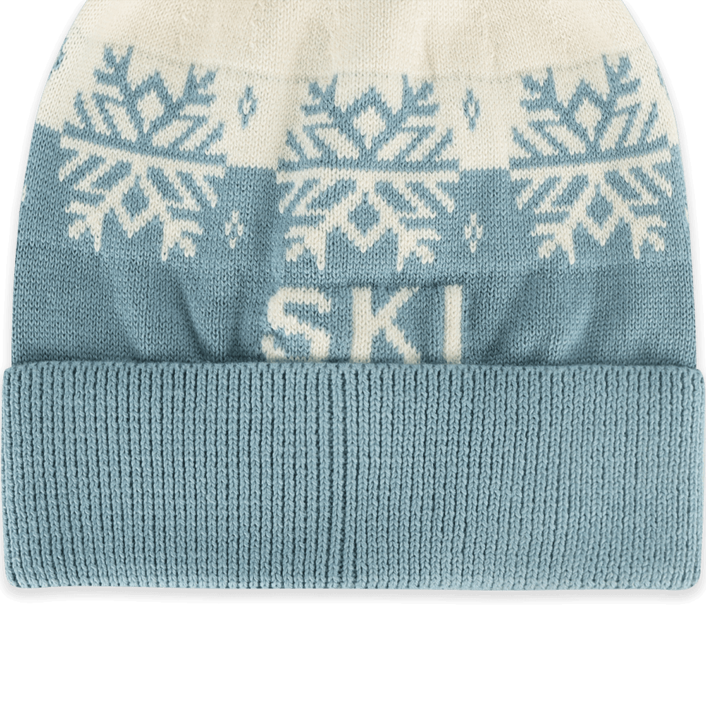 Ski Day Knit Baby Beanie Hat (Organic Cotton): Mineral Blue / One Size