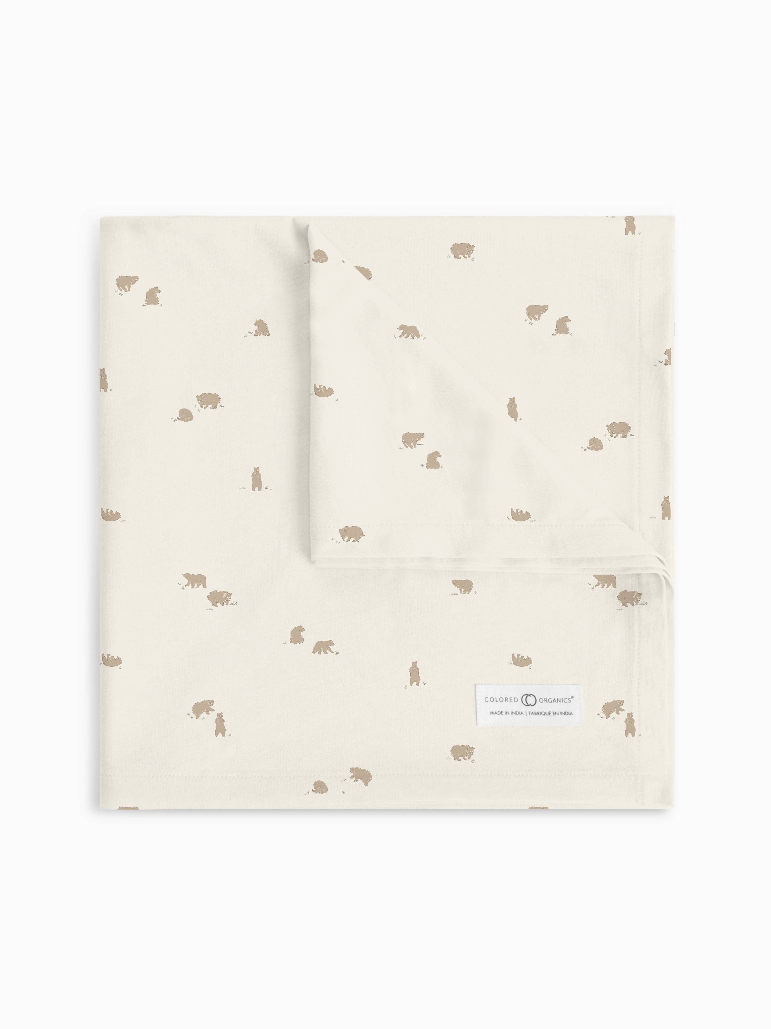 Swaddle Blanket - Bear / Truffle + Thyme
