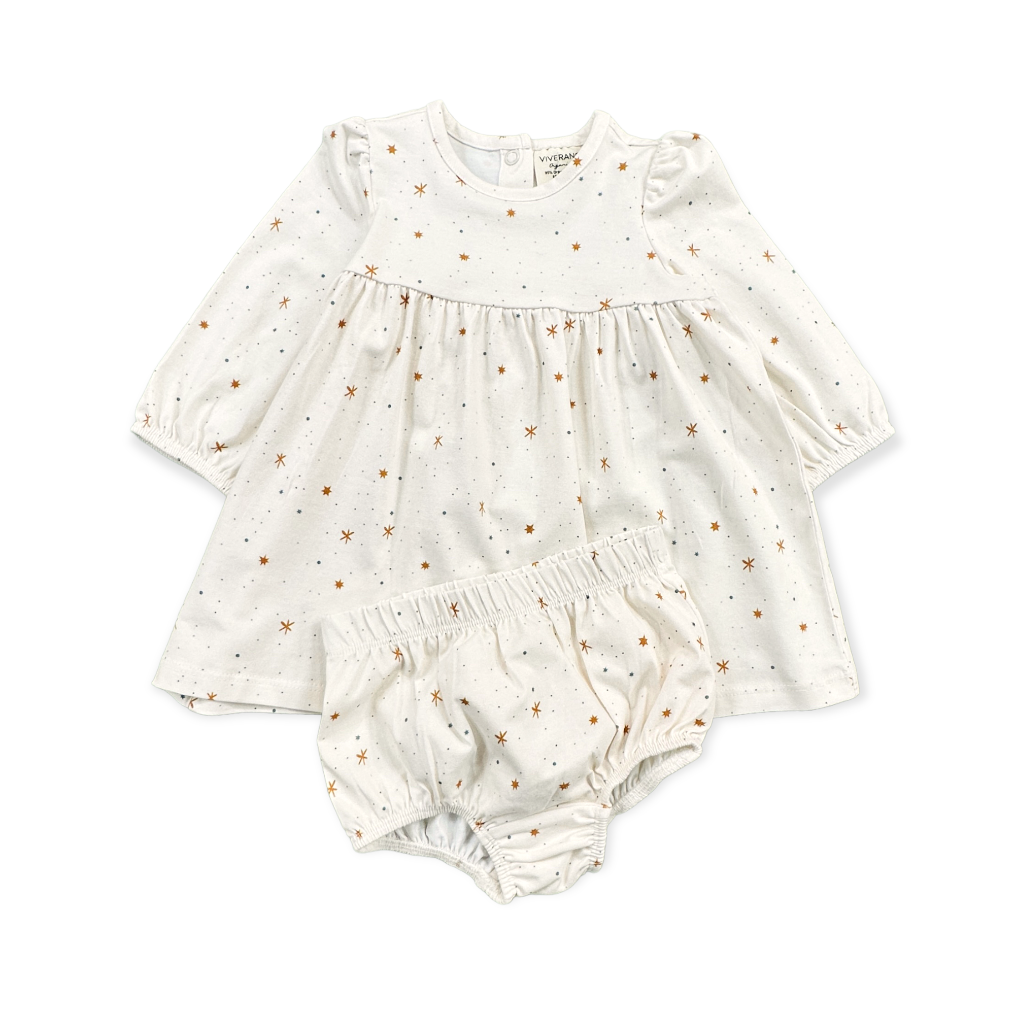 Stars Flare Baby Dress + Bloomer SET Organic Jersey