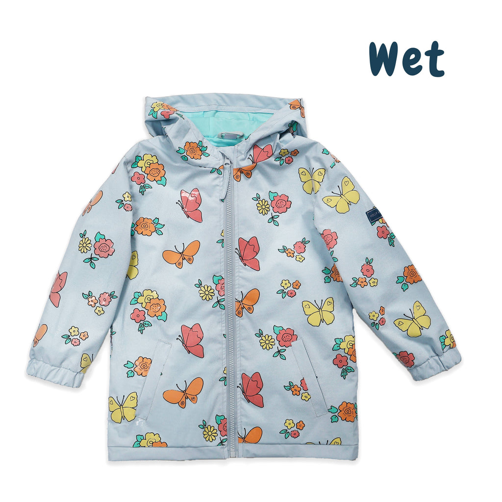 Flower and Butterfly Color Changing Kids Raincoat