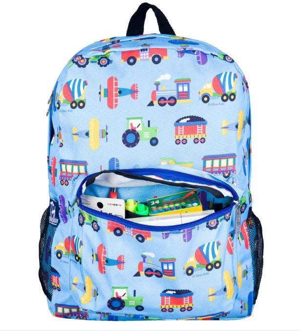 Trains Planes and Trucks Backpack - 16 Inch