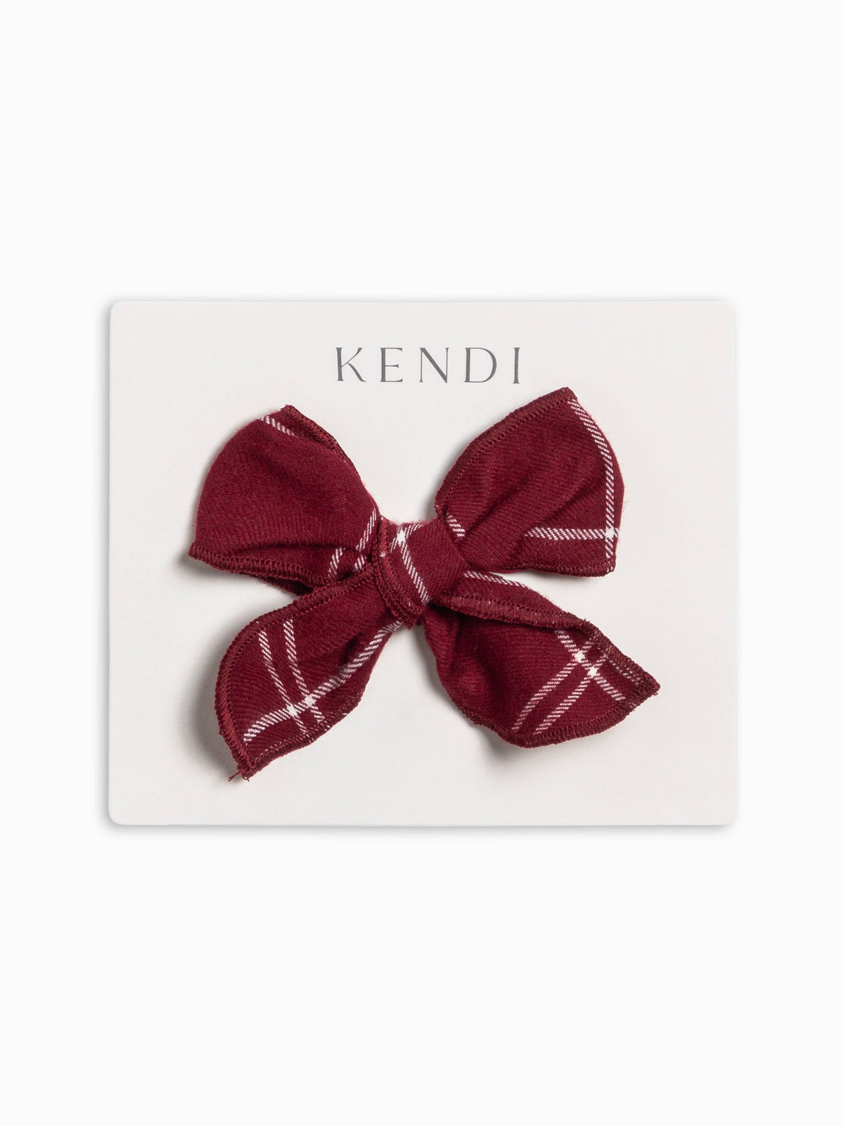 Flannel Bow Hair Clip - Pomegranate Plaid