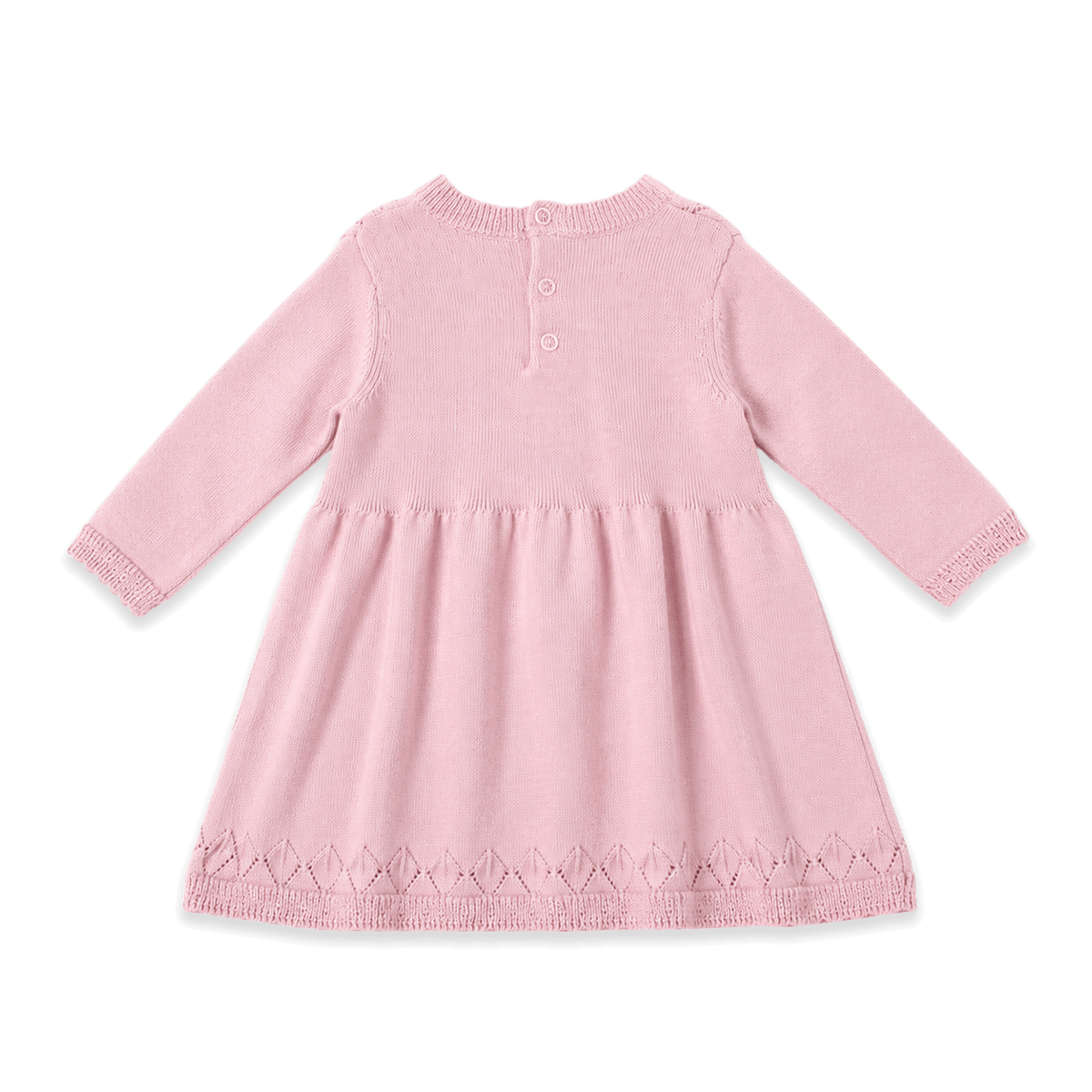 Milan Pointelle Sweater Knit Baby dess (Organic Cotton): Mauve Pink / 6-12 Month