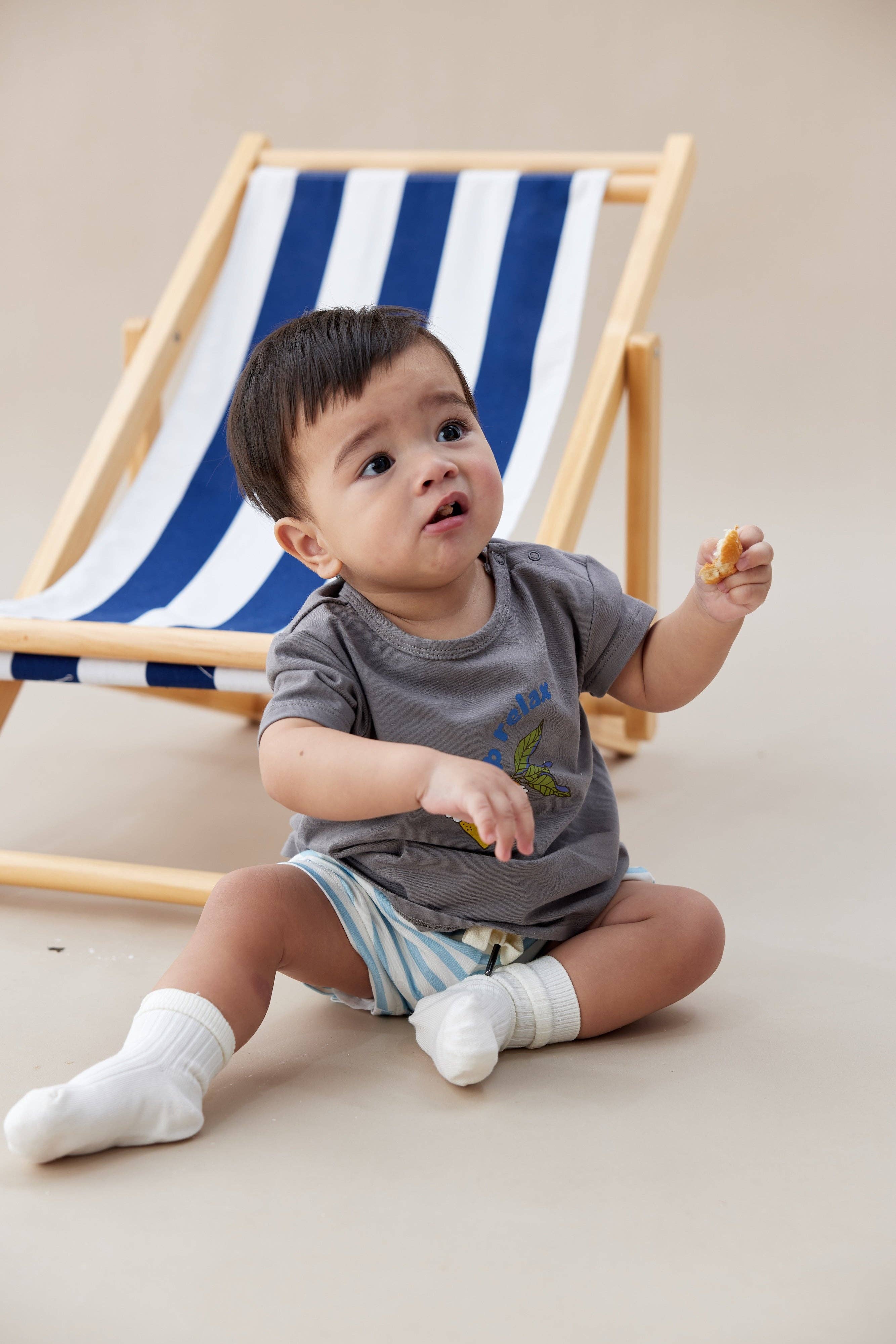 Organic Baby Toddler Essential Shorts-Light Blue