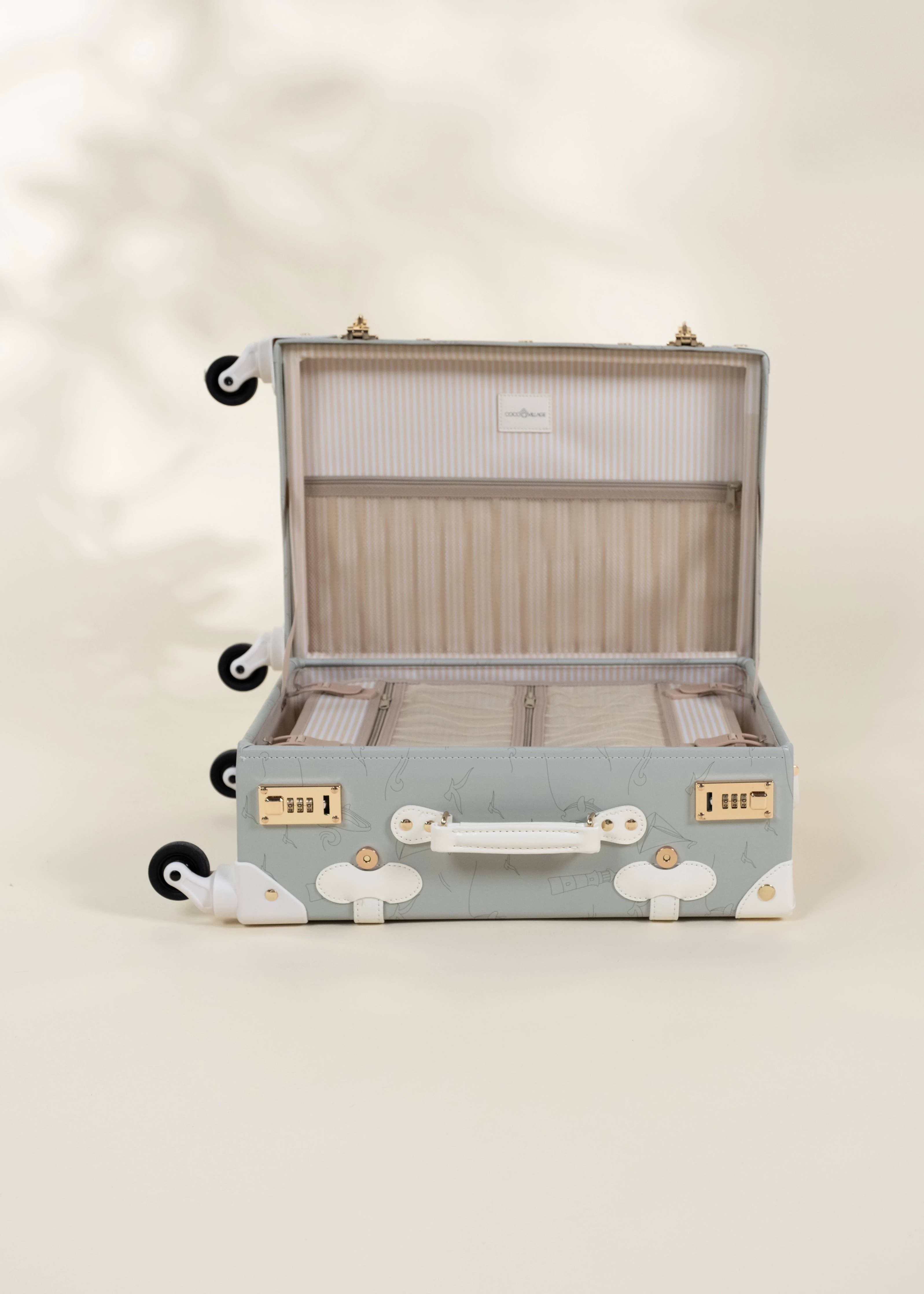 Vegan Leather Carry-On Suitcase - Ocean