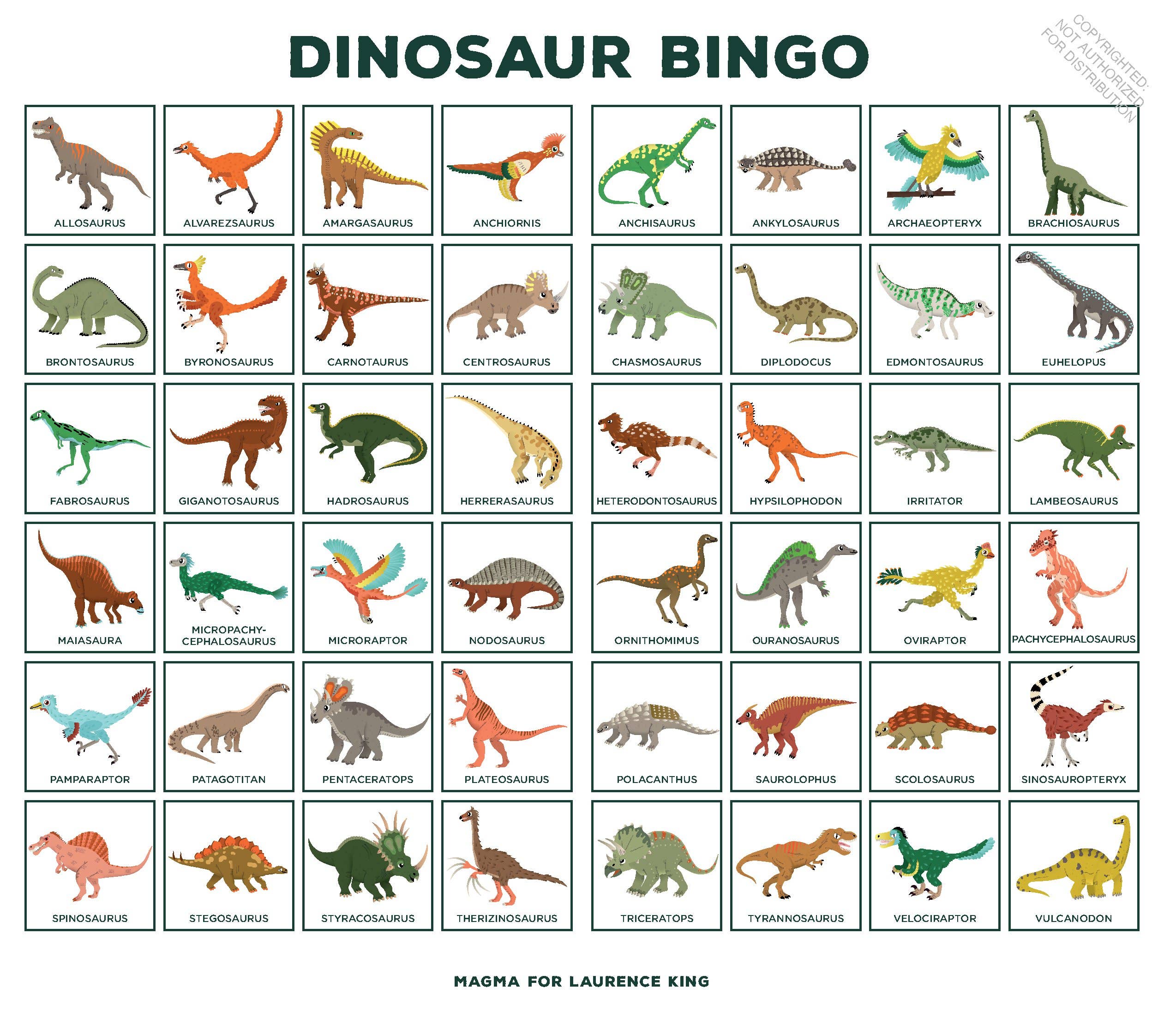 Dinosaur Bingo