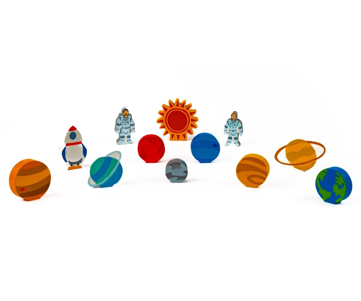 Fair Trade Wood Rocket Solar System Toy Handmade