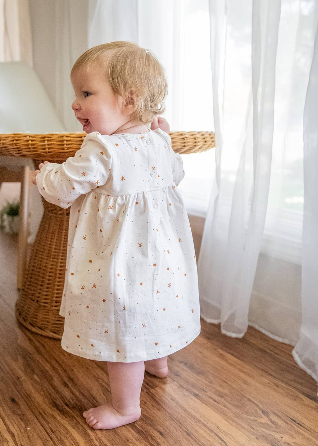 Stars Flare Baby Dress + Bloomer SET Organic Jersey
