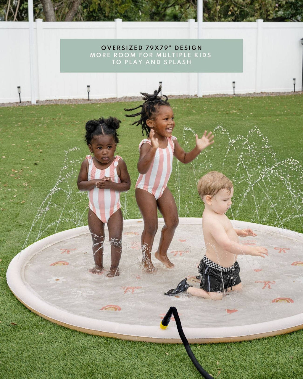 Sprinkler Splash Pad for Kids - Oversized Backyard Sprinkler: Girly Pop