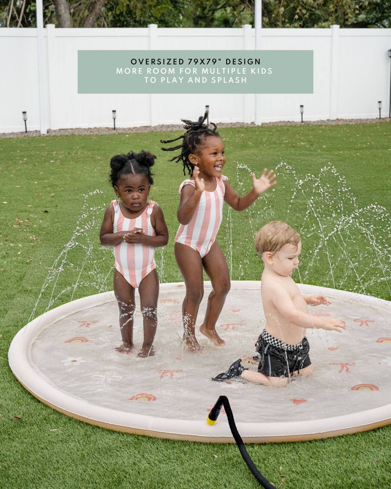 Sprinkler Splash Pad for Kids - Oversized Backyard Sprinkler: Girly Pop