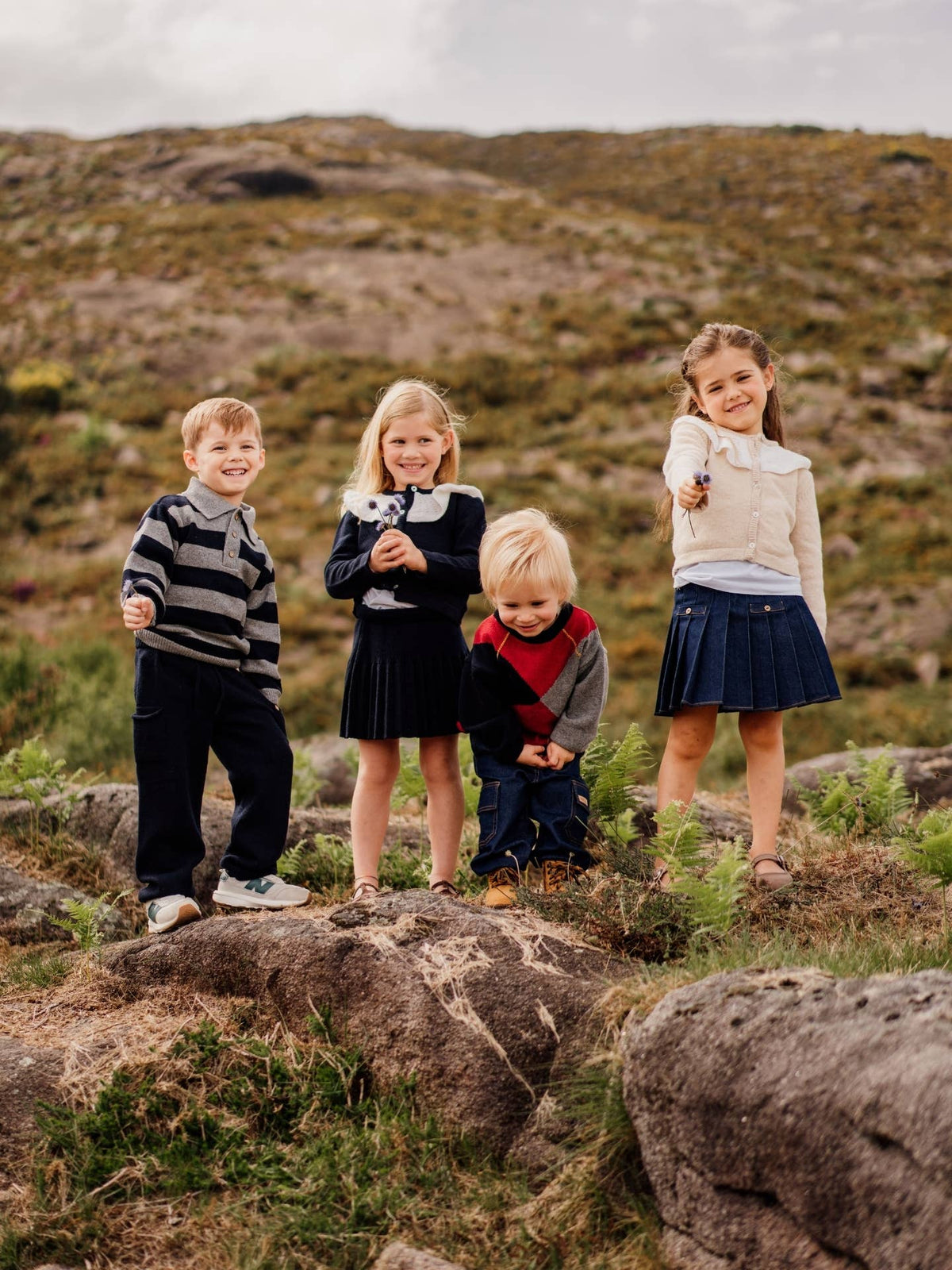 Skirt knitted in merino wool | COSY: Navy blue