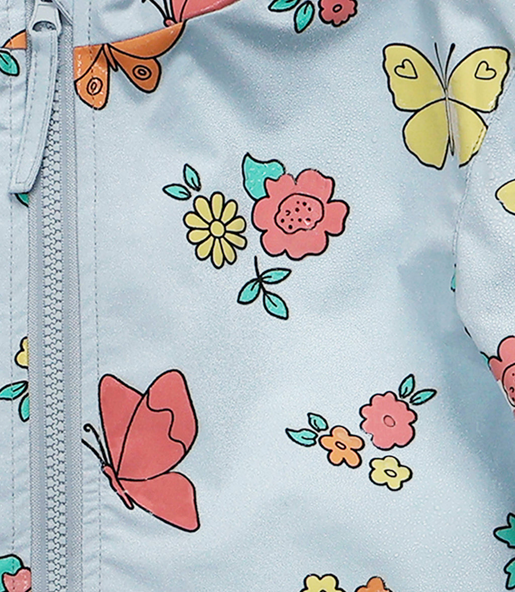 Flower and Butterfly Color Changing Kids Raincoat