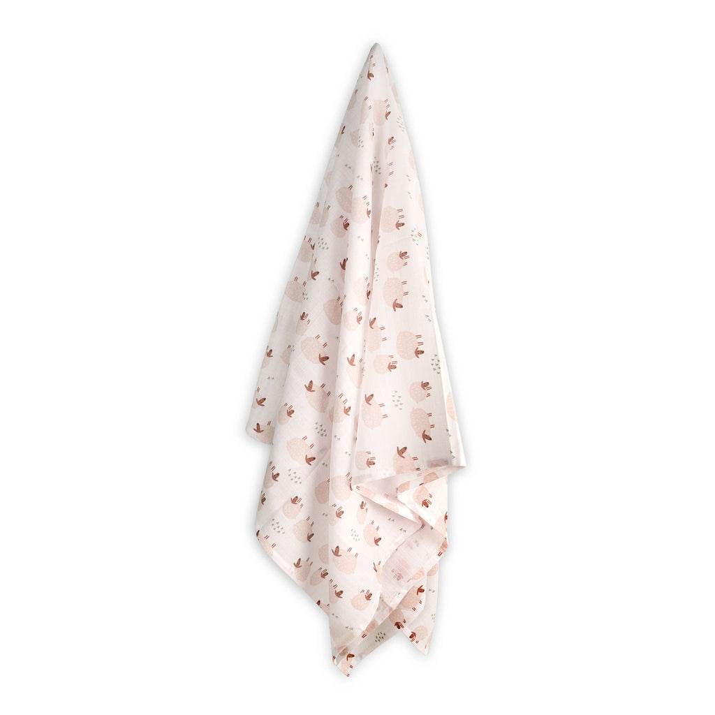 Sheep Baby Swaddle Blanket (Organic Muslin): NATURAL / ONE SIZE