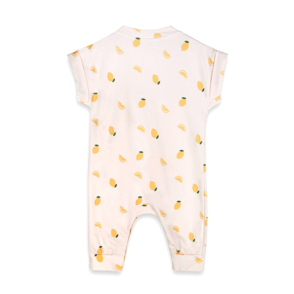 Lemon Kangaroo Pocket Baby Jumpsuit Organic Jersey