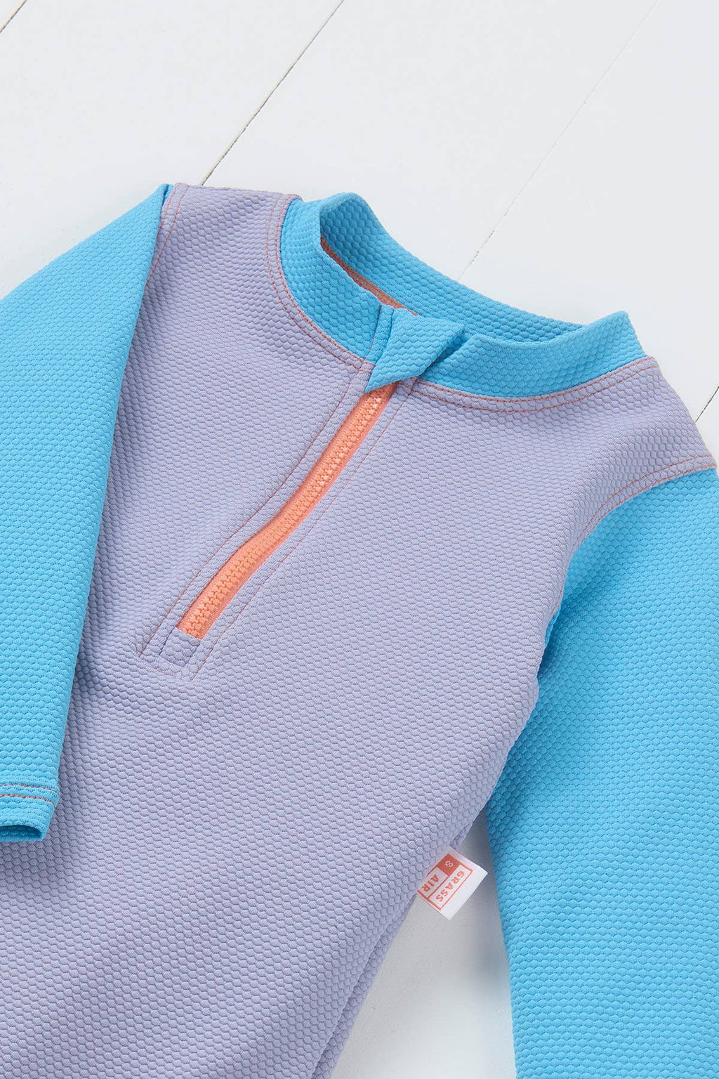 Lavender Ribbed Kids Long Sleeve Swimsuit: Lavender LAST SIZE 12-18 MONTHS