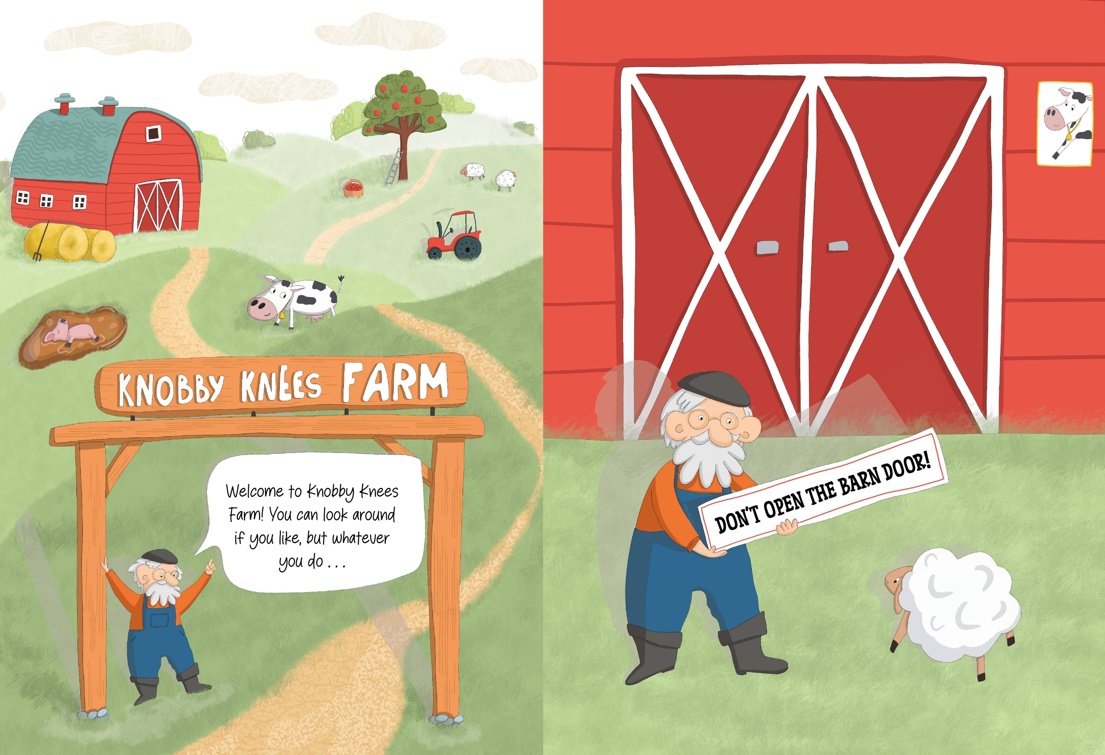Don't Open The Barn Door! (board book with flaps)
