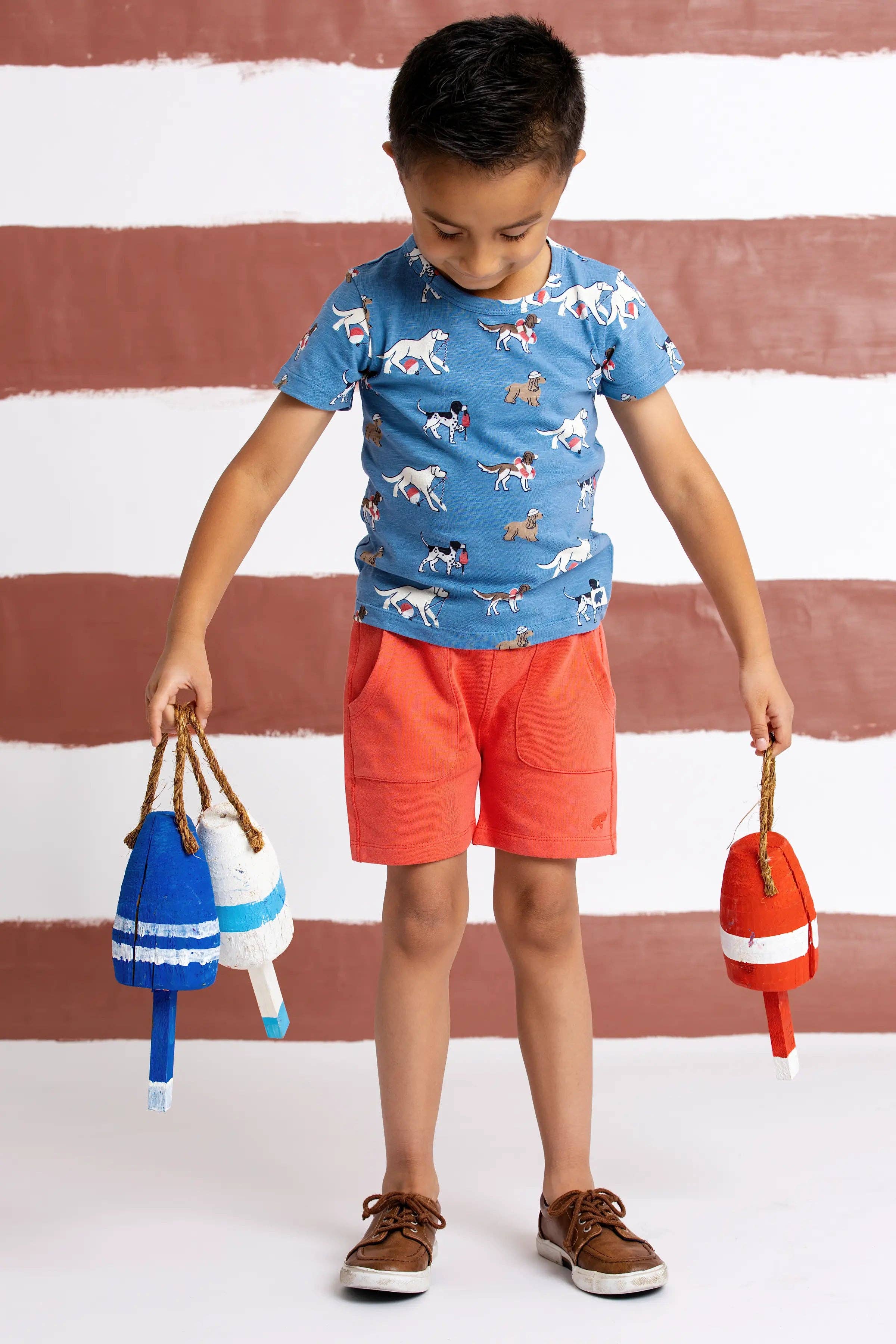 Kids Sporty Organic Shorts Vintage Red